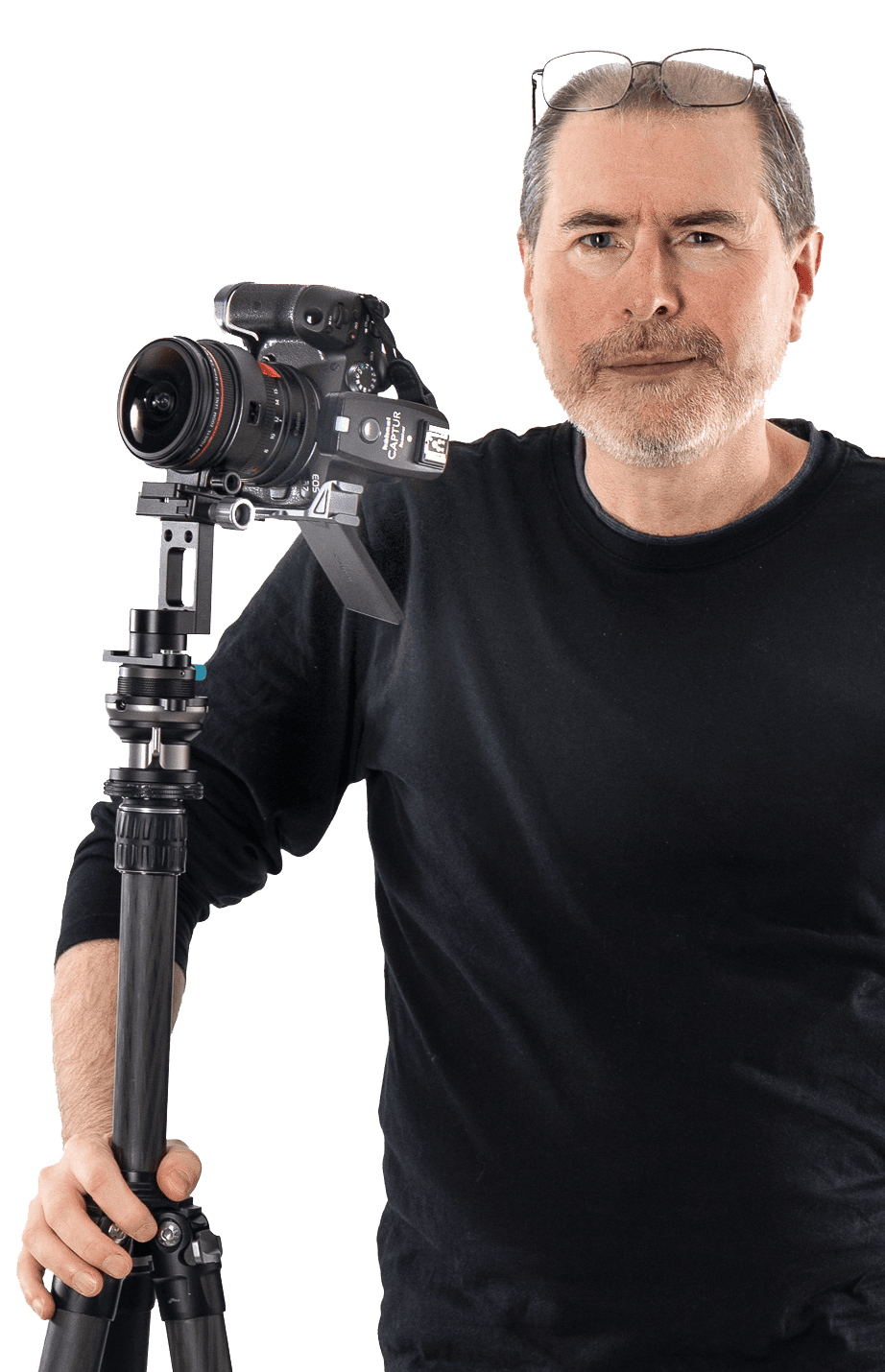 Marc Charette - Photographer with Camera on Tripod
